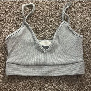 Altar'd State Gray Ribbed Bralette